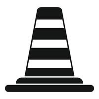 noir et blanc circulation cône icône vecteur