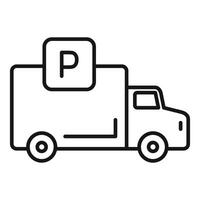 parking livraison un camion icône ligne art vecteur
