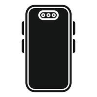 simplifié noir icône de une moderne téléphone intelligent avec caméra et boutons vecteur