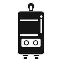 noir silhouette icône de une cassette ruban joueur vecteur
