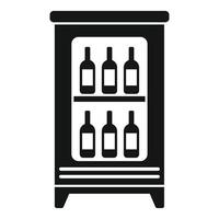 simpliste noir et blanc conception de une du vin glacière avec bouteilles vecteur