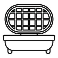 ligne art illustration de une gaufre fabricant vecteur