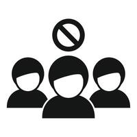 icône de une groupe de gens avec une Entrée interdite signe au dessus vecteur