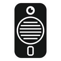 noir et blanc graphique de une classique microphone icône, adapté pour divers lié à l'audio dessins vecteur