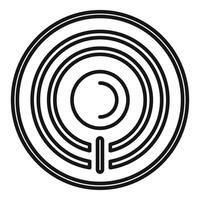 noir et blanc ligne art illustration de une concentrique labyrinthe vecteur