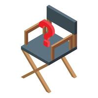 isométrique question marque sur réalisateur chaise vecteur