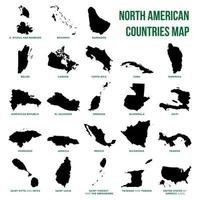 carte de l'amérique du nord définie la conception d'illustration de modèle de vecteur. vecteur eps 10.