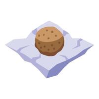 illustration de Chocolat puce biscuit sur serviette de table vecteur