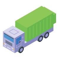 isométrique des ordures un camion illustration vecteur