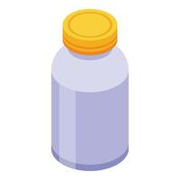 isométrique illustration de une violet bouteille avec Jaune casquette vecteur
