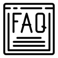 FAQ site Internet section icône contour . utilisateur soutien page vecteur