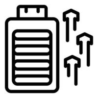 ligne icône de une batterie mise en charge vecteur