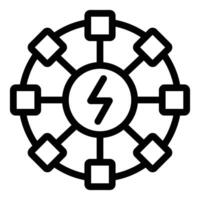 électrique énergie icône avec équipement silhouette vecteur