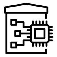 intelligent Accueil l'intégration icône contour . maison intelligent système vecteur