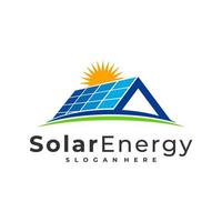 modèle vectoriel de logo de maison solaire, concepts créatifs de conception de logo d'énergie solaire