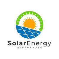 modèle vectoriel de logo solaire, concepts créatifs de conception de logo d'énergie solaire