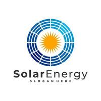 modèle vectoriel de logo solaire, concepts créatifs de conception de logo d'énergie solaire