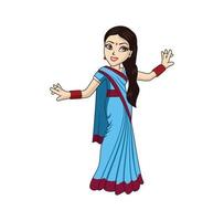 illustration de conception de personnage de belles femmes indiennes vecteur