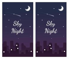 conception de fond pour smartphone, fond de ciel nocturne, atmosphère de ciel nocturne vecteur