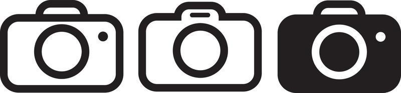 appareil photo simple icônes définies vecteur