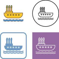 conception d'icône de bateau à vapeur vecteur