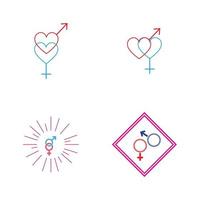 sexe masculin et féminin signe symbole icône illustration vectorielle vecteur