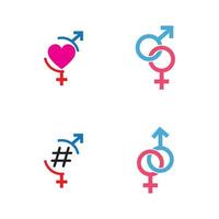 sexe masculin et féminin signe symbole icône illustration vectorielle vecteur