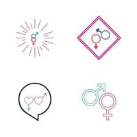 sexe masculin et féminin signe symbole icône illustration vectorielle vecteur