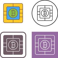 bitcoin puce icône conception vecteur