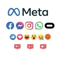 metaverse tous les logos d'icônes d'applications, facebook, messager instagram, portail, portail facebook, oculus, applications facebook, applications méta, de méta, de facebook, applications, vecteur