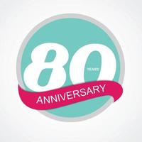 modèle logo 80 anniversaire illustration vectorielle vecteur