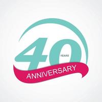 modèle logo 40 anniversaire illustration vectorielle vecteur