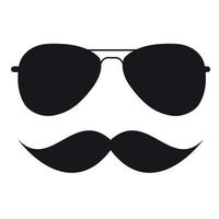 Jolies lunettes dessinées à la main et une illustration vectorielle de moustache
