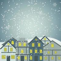 fond abstrait beauté noël et nouvel an avec petite ville. illustration vectorielle vecteur