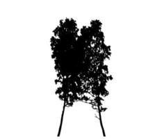 silhouette d'arbre isolé sur fond blanc. illustration vectorielle. vecteur