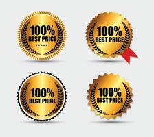 100 meilleur prix label set vector illustration