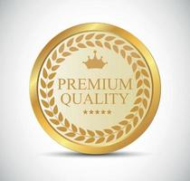 illustration vectorielle d'étiquette de qualité premium or vecteur