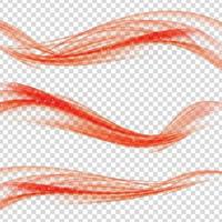 vague rouge abstraite sur fond transparent. illustration vectorielle vecteur