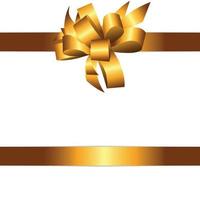 carte-cadeau avec illustration vectorielle arc et ruban doré vecteur