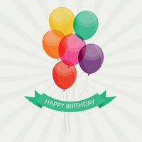 Brillant joyeux anniversaire ballons background vector illustration