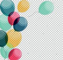 ballons brillants joyeux anniversaire sur fond transparent vector illustration