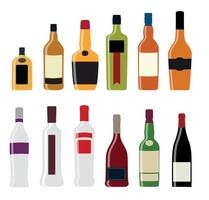 illustration vectorielle de bouteille d'alcool silhouette