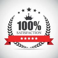 100 illustration vectorielle de satisfaction étiquette vecteur