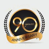 modèle logo 90 ans anniversaire illustration vectorielle vecteur