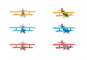ensemble de modèle de couleur d'un vieil avion. isolé sur fond blanc. illustration vectorielle vecteur