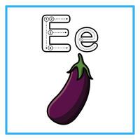 tracé alphabet aubergine illustration vecteur