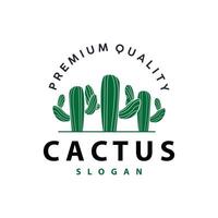 cactus logo désert vert plante conception élégant style symbole icône illustration vecteur