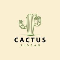 cactus logo désert vert plante conception élégant style symbole icône illustration vecteur