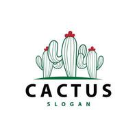 cactus logo désert vert plante conception élégant style symbole icône illustration vecteur