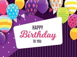 Brillant joyeux anniversaire ballons background vector illustration